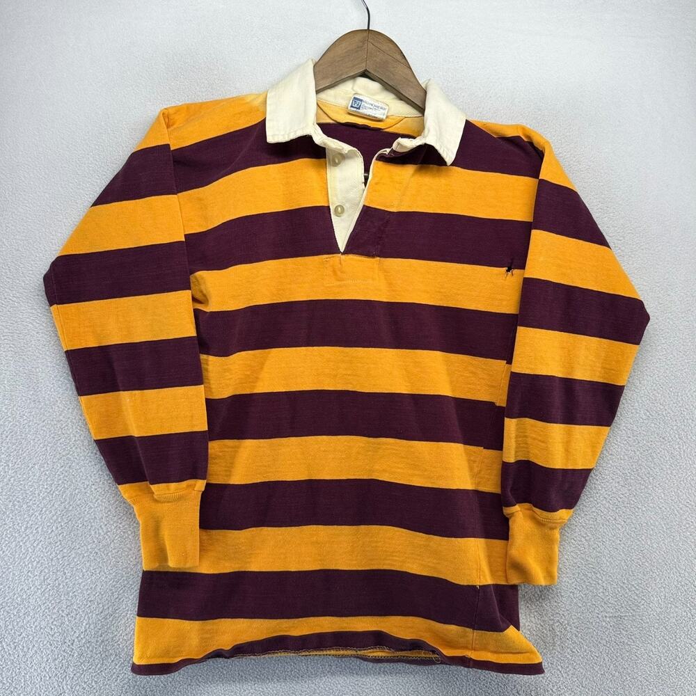 Vintage Umbro Rugby Shirt Men's 40 Small Red Yellow Colorblock England 70s 80s
